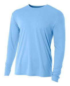 A4 N3165 - Long Sleeve Cooling Performance Crew Shirt Light Blue