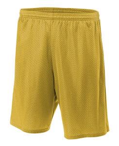 A4 N5293 - Adult 7" Inseam Lined Tricot Mesh Shorts Gold