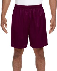A4 N5293 - Adult 7" Inseam Lined Tricot Mesh Shorts Maroon