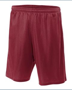 A4 N5293 - Adult 7" Inseam Lined Tricot Mesh Shorts Cardinal