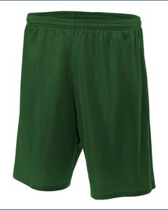 A4 N5296 - Lined 9" Inseam Tricot Mesh Shorts Forest Green