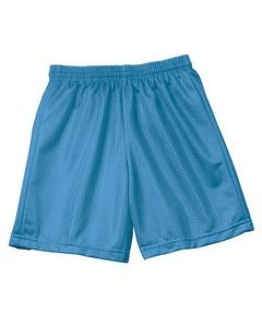A4 NB5301 - Youth 6" Inseam Lined Tricot Mesh Shorts Light Blue