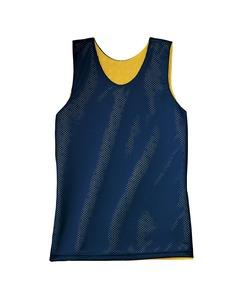 A4 NF1270 - Adult Reversible Mesh Tank Shirt Navy/Gold