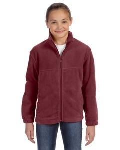 Harriton M990Y - Youth 8 oz. Full-Zip Fleece Wine