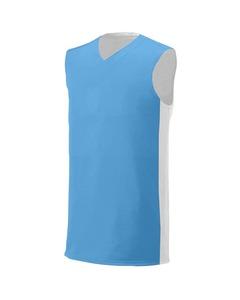A4 N2320 - Adult Reversible Moisture Management Muscle Shirt Lt Blue/White