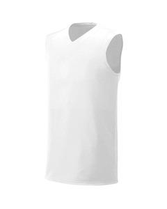 A4 N2340 - Adult Moisture Management V Neck Muscle Shirt White