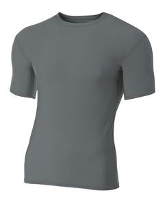 A4 N3130 - Shorts Sleeve Compression Crew Shirt Graphite