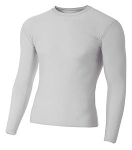 A4 N3133 - Long Sleeve Compression Crew Shirt Silver