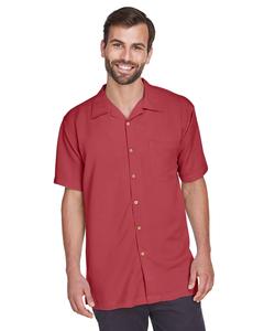 Harriton M570 - Men's Bahama Cord Camp Shirt Tile Red