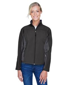 Devon & Jones D997W - Ladies Soft Shell Colorblock Jacket Black/Dk Charcoal