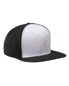 Big Accessories BA516 - Flat Bill Cap Black/White