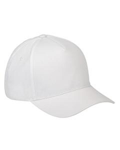 Big Accessories BX034 - 5-Panel Brushed Twill Cap White