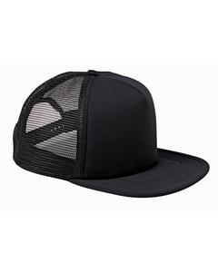 Big Accessories BX030 - 5-Panel Foam Front Trucker Cap Black/Black