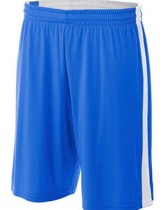 A4 N5284 - Adult Reversible Moisture Management Shorts Royal/White