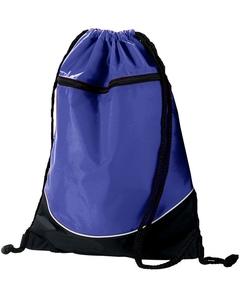 Augusta 1920 - Tri-Color Drawstring Backpack Purple/Black/White