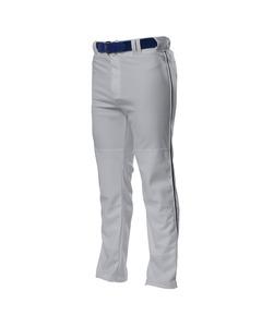A4 N6162 - Pro Style Open Bottom Baggy Cut Baseball Pants Grey/Black