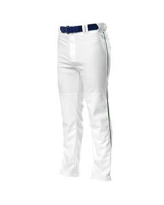 A4 N6162 - Pro Style Open Bottom Baggy Cut Baseball Pants White/Forest