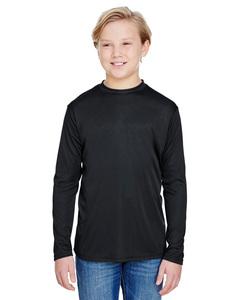 A4 NB3165 - Youth Long Sleeve Cooling Performance Crew Shirt Black
