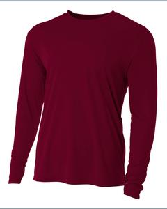 A4 NB3165 - Youth Long Sleeve Cooling Performance Crew Shirt Maroon