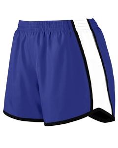 Augusta 1265 - Ladies Jr. Fit Pulse Team Short Purple/Wht/Blk