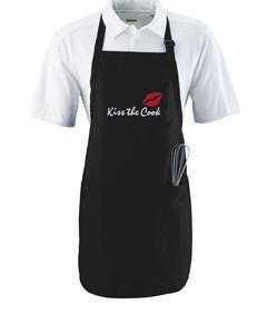 Augusta 4350 - Full Length Apron With Pockets Black