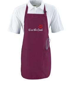 Augusta 4350 - Full Length Apron With Pockets Maroon