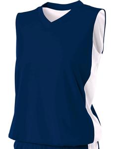 A4 NW2320 - Ladies Reversible Moisture Management Muscle Shirt Navy/White