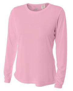 A4 NW3002 - Ladies Long Sleeve Cooling Performance Crew Shirt Pink