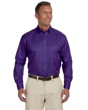 Harriton M500 - Mens Easy Blend Long-Sleeve Twill Shirt with Stain-Release