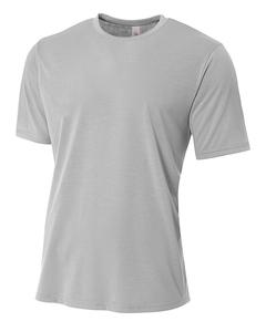 A4 N3264 - Men's Shorts Sleeve Spun Poly T-Shirt Silver