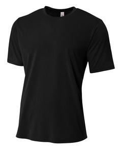 A4 N3264 - Men's Shorts Sleeve Spun Poly T-Shirt Black