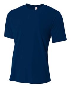 A4 N3264 - Men's Shorts Sleeve Spun Poly T-Shirt Navy