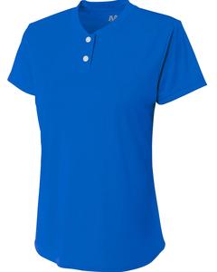 A4 NG3143 - Girl's Tek 2-Button Henley Shirt Royal