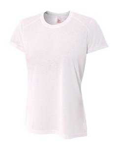 A4 NW3264 - Ladies Shorts Sleeve Spun Poly T-Shirt White
