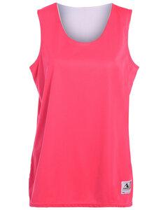 Augusta 147 - Ladies Wicking Polyester Reversible Sleeveless Jersey Power Pink/White