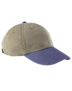 Adams AD969 - 6-Panel Low-Profile Washed Pigment-Dyed Cap Khaki/Royal