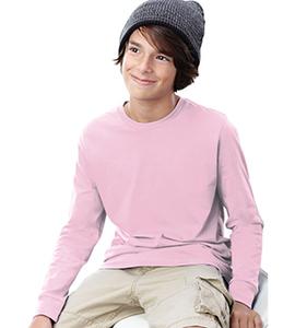 LAT 6201 - Youth Fine Jersey Long Sleeve T-Shirt Pink