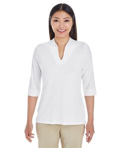 Devon & Jones DP188W - Ladies Perfect Fit Tailored Open Neckline Top White