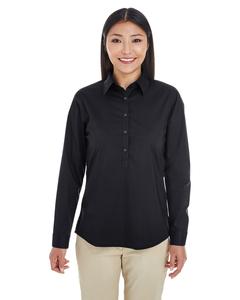 Devon & Jones DP610W - Ladies Perfect Fit Half-Placket Tunic Top Black