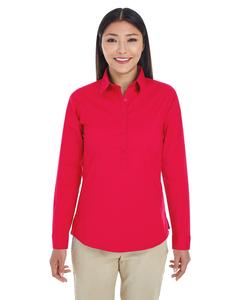 Devon & Jones DP610W - Ladies Perfect Fit Half-Placket Tunic Top Red