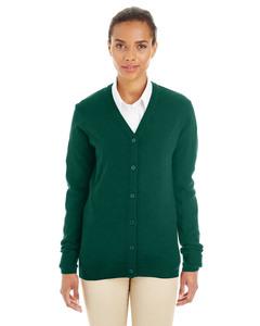 Harriton M425W - Ladies Pilbloc V-Neck Button Cardigan Sweater Hunter