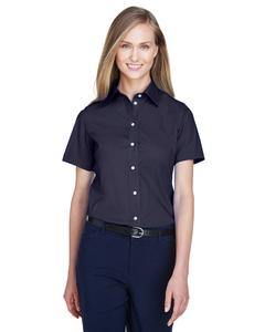 Devon & Jones D620SW - Ladies Crown Collection Solid Broadcloth Short Sleeve Shirt Navy
