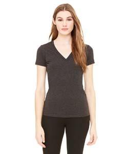 Bella+Canvas 8435 - Ladies' Triblend Deep V-Neck T-Shirt Charcoal Black Triblend