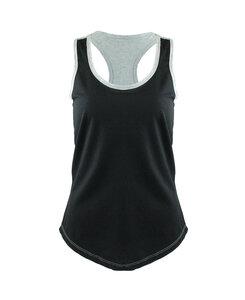 Next Level NL1534 - LADIES' IDEAL COLOR BLOCK RACERBACK TANK Black/ Heather Gray