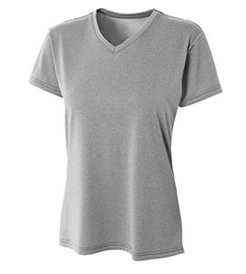 A4 NW3381 - WOMEN'S HEATHER PERFORMANCE V-NECK Scarlet Heather