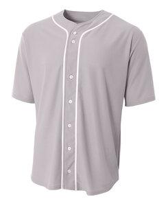 A4 A4NB4184 - Youth Full Button Baseball Top Grey