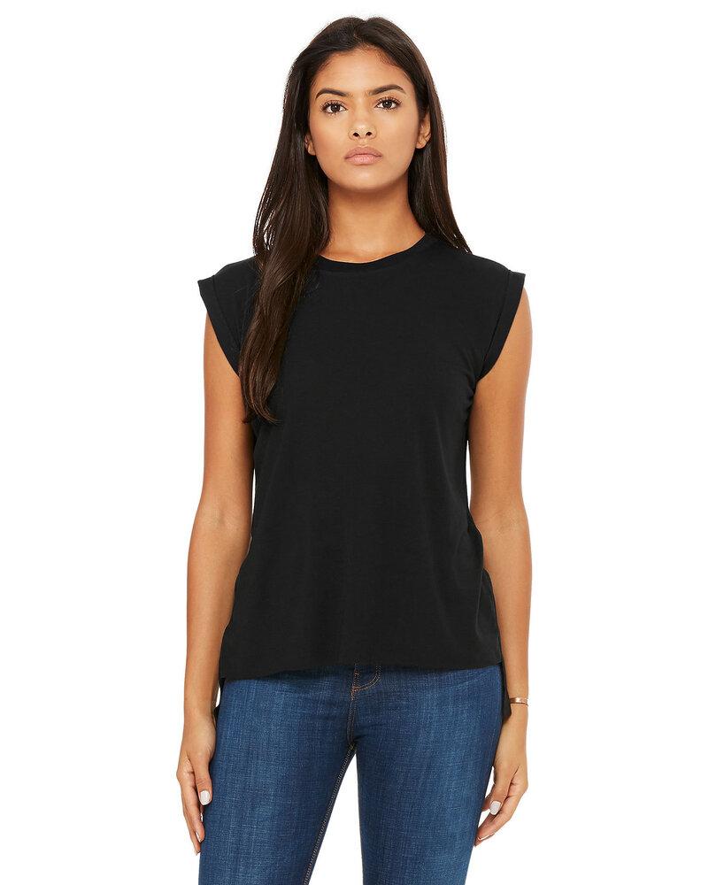 BELLA+CANVAS B8804 - Women's Flowy Muscle Tee with Rolled Cuff