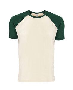 Next Level NL3650 - Adult Cotton Raglan Tee Forest Green/ Natural