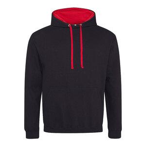All We Do JHA003 - JUST HOODS ADULT CONTRAST HOODIE Jet Black/Fire Red