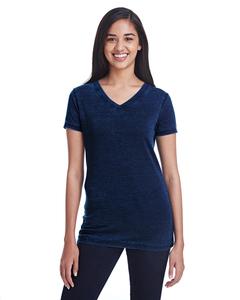 Threadfast 215B - Ladies Cross Dye Short-Sleeve V-Neck T-Shirt